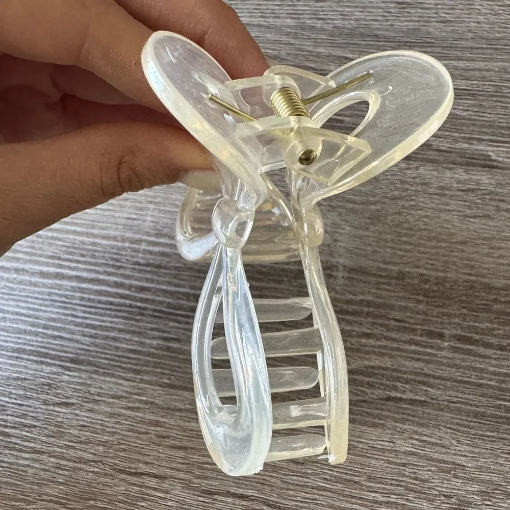 Clear Hair bow Claw Clip A1254
